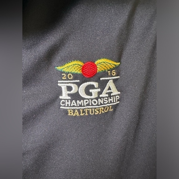 Nike Golf Shirt Womens M Sleeveless Collared Embroidered PGA Logo Black Dri Fit - Picture 4 of 9